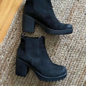 Little Burgundy Chunky Boots 8.5